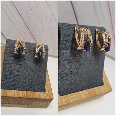 Серьги оп-12833 синий 12833