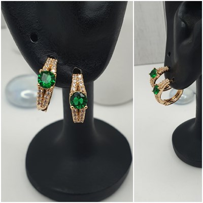 Серьги оп-13008 зелёный 13008