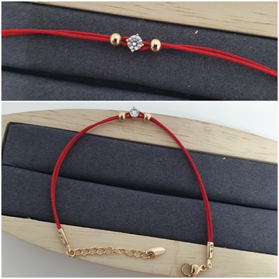 Браслет оп-13078 /17+3см красная нить 13078