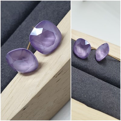 Серьги пуссеты Swarovski оп-13056 /8мм фиолетовый 13056