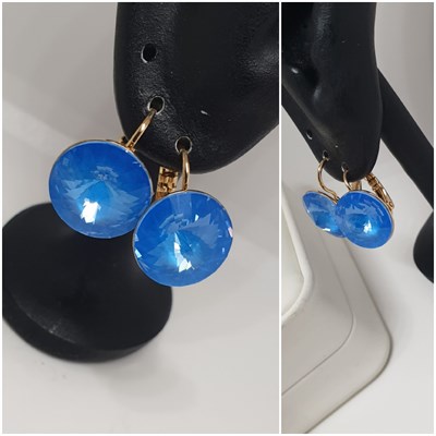 Серьги Swarovski оп-13047 /14мм  синий 13047