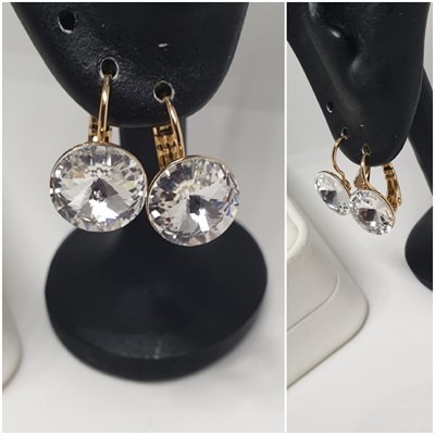 Серьги Swarovski оп-13042 /10мм прозрачный 13042