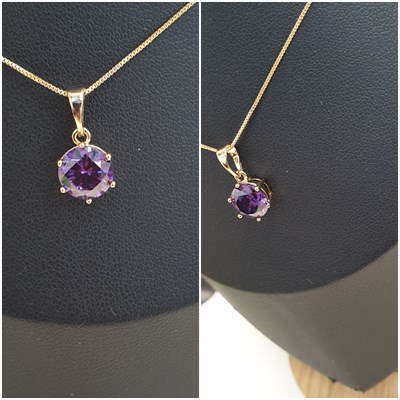 Кулон оп-13068 фиолетовый/7мм 13068