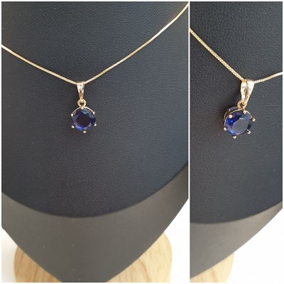 Кулон оп-13070 синий/7мм 13070