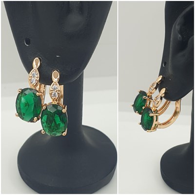 Серьги т-13230 зелёный Т13230