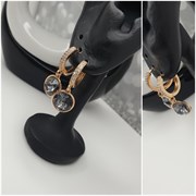 Серьги Swarovski оп-11169 /1см серый 11169