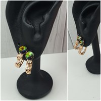 Серьги оп-12452 Swarovski зелёный 12452