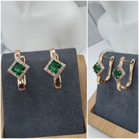 Серьги оп-13015 зелёный 13015