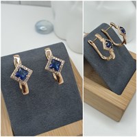 Серьги оп-13016 синий 13016