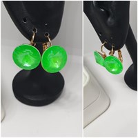 Серьги Swarovski оп-13053 /14мм зелёный 13053