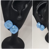 Серьги Swarovski оп-13057 /8мм синий 13057