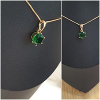 Кулон оп-13067 зелёный /7мм 13067