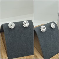 Серьги пуссеты Swarovski оп-13258 /8мм прозрачный 13258